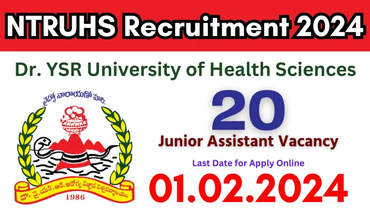 YSRUHS Vijayawada Recruitment 2024 Notification For 20 Posts Apply   NTRUHS Recruitment 2024.webp